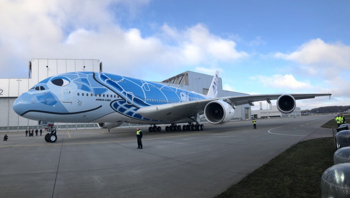İşte Japon ANA’nın kaplumbağa desenli ilk A380’i