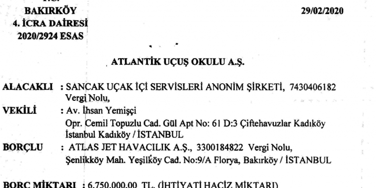 Atlas’ın AFA’sına hacizin belgeleri