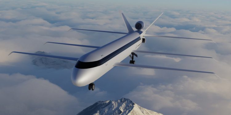 En yeşil, üç kanatlı, hafif uçak