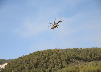Milas’taki orman yangınına havadan müdahale sürüyor
