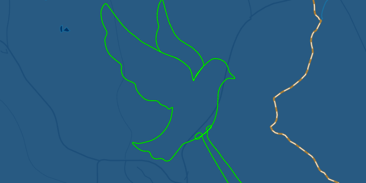 Alman pilot “barış güvercini” çizdi