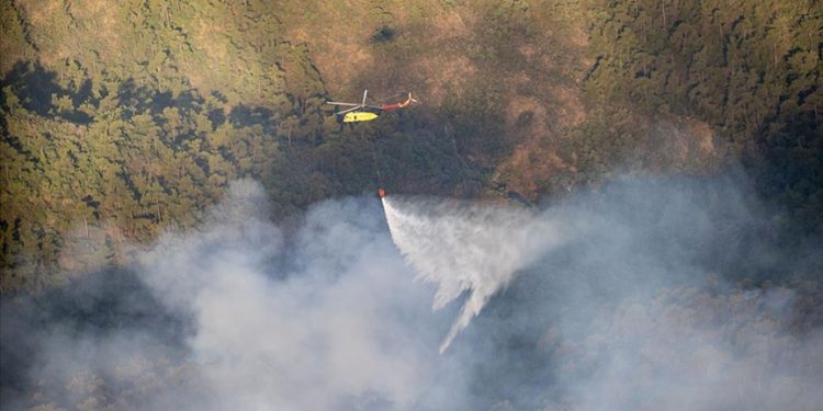 34 hava aracı Marmaris’teki yangına müdahale ediliyor