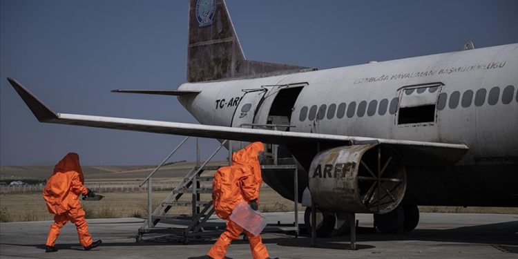 Esenboğa Havalimanı’nda “kimyasal madde” tatbikatı