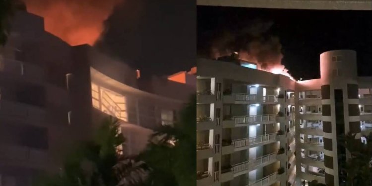 Helikopter otelin çatısına çarptı!