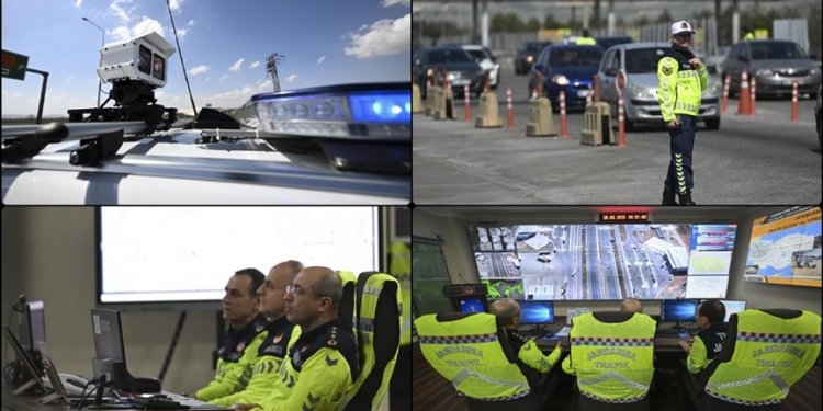 Bayram öncesi helikopterle trafik denetimi yapıldı