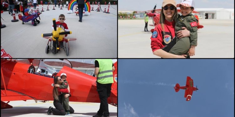 Eskişehir’de çocuklar uçak ve helikopterle uçuş heyecanı yaşadı